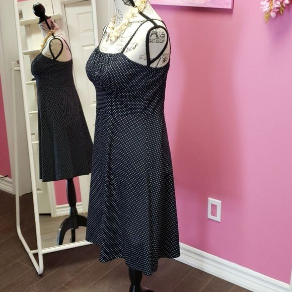 NWOT 💕💕 Love Culture Navy Blue Polka Dot Dress - Picture 2 of 11